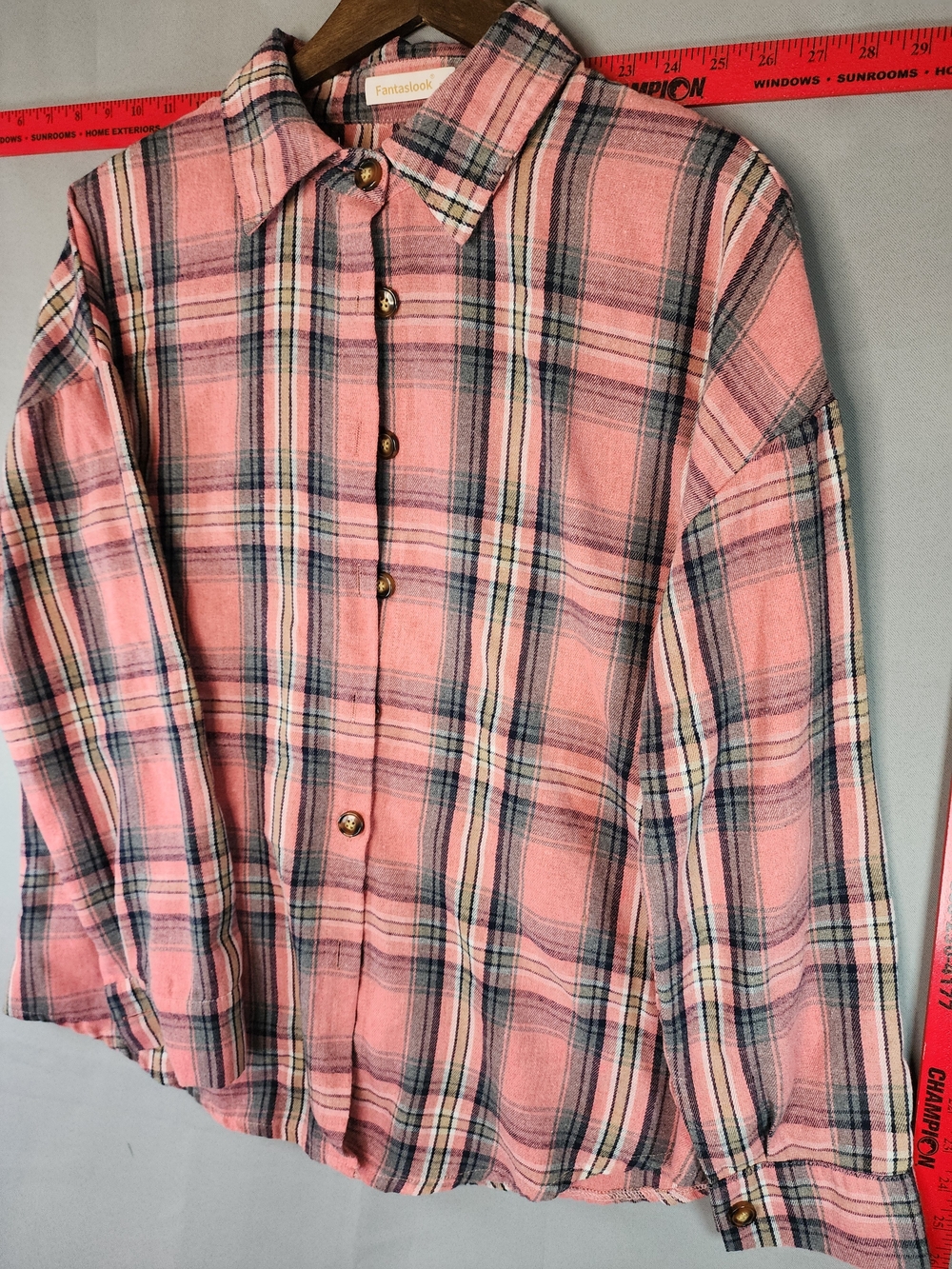 Fantaskook Pink Plaid Long-Sleeve Button-Down Shirt